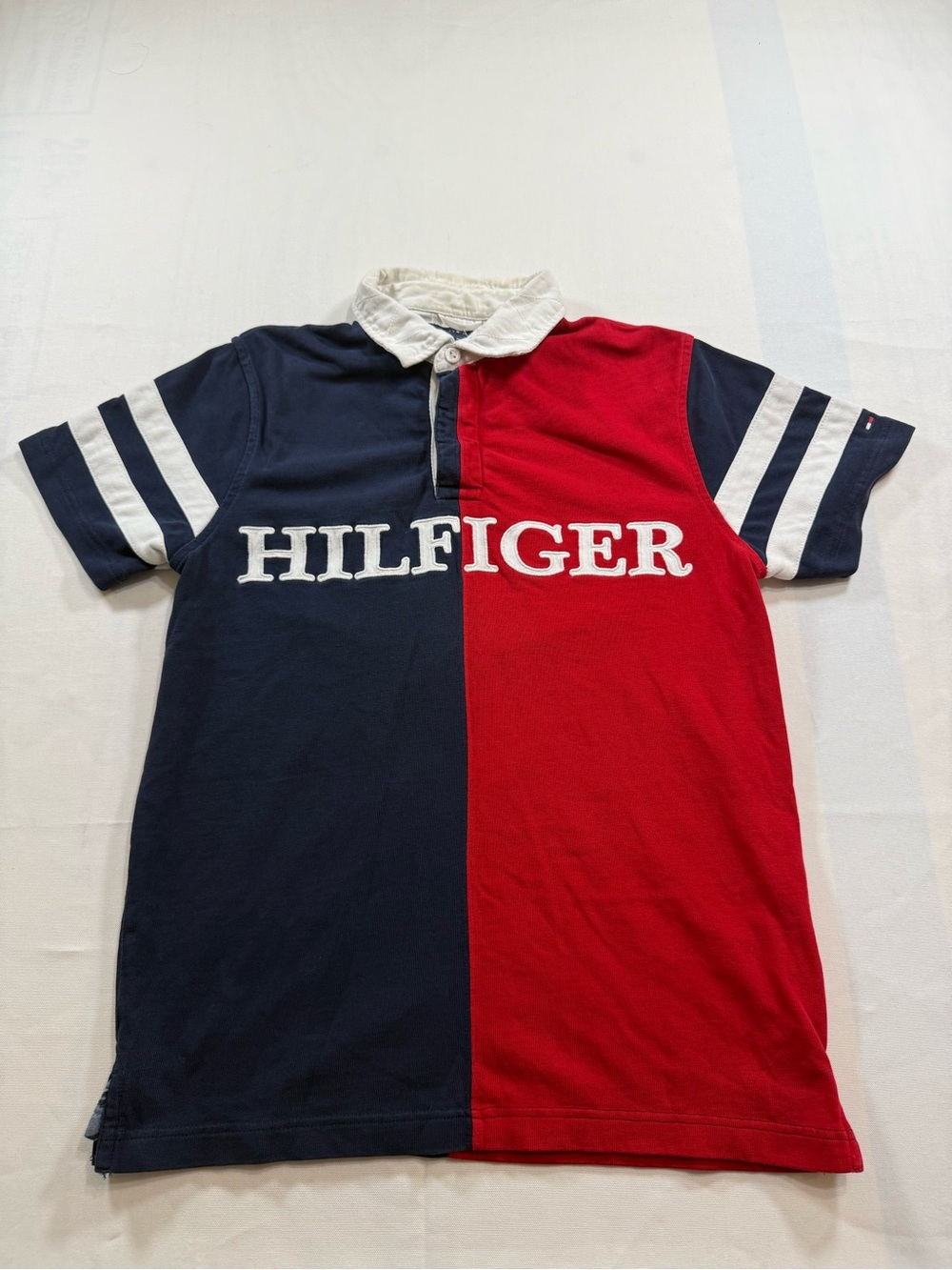 Vintage Tommy Hilfiger Striped Men's Short Sleeve Polo Color Block Size XS